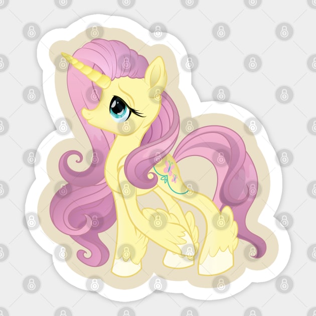 My Little Pony Generation 5 G5 Fluttershy Unicorn Sticker by SketchedCrow